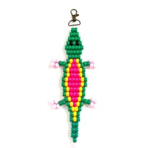 Handmade Beaded Crocodile Keychain 8.5”
